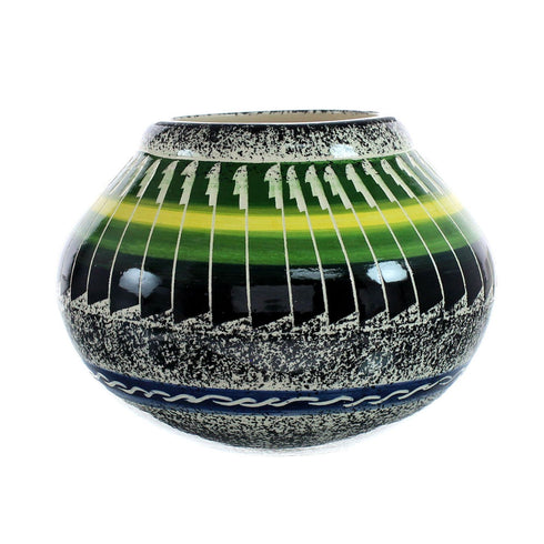 Native American Pottery Hand Crafted Navajo Pot By Agnes Woods JX127363